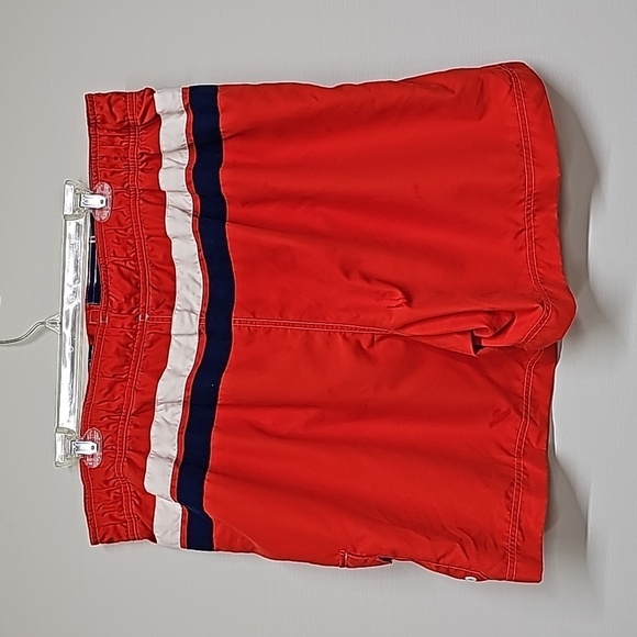 Chaps mens swim trunks. Red, white, blue stripe. Size XL. Velcro tie front - Picture 5 of 12